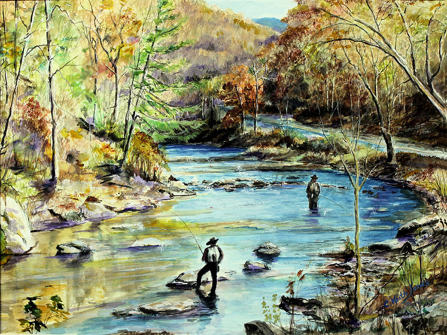 Smoke Hole Fishermen Painting by C Keith Jones - Fine Art America