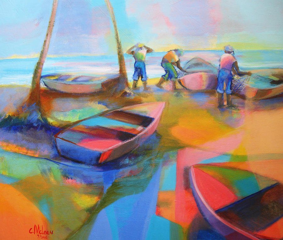 Fishermen Painting by Cynthia McLean