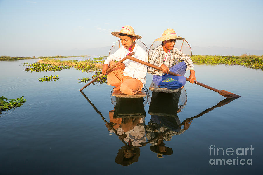 Fishermen - Inle lake - Myanmar Photograph by Matteo Colombo