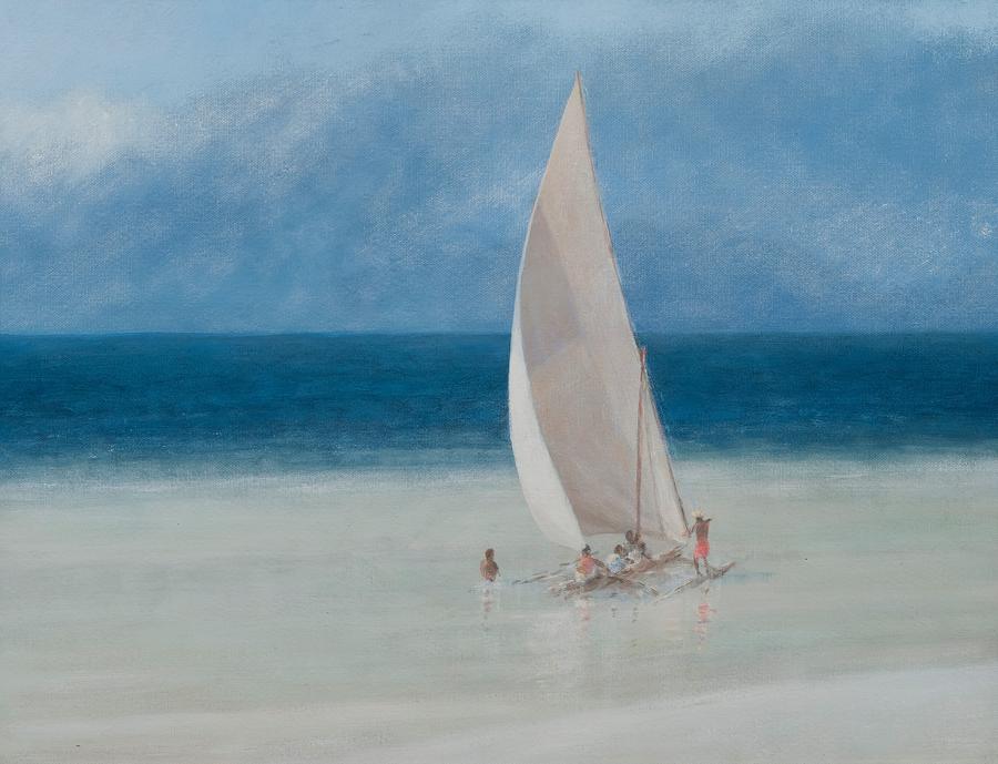 Summer Painting - Fishermen Kilifi by Lincoln Seligman