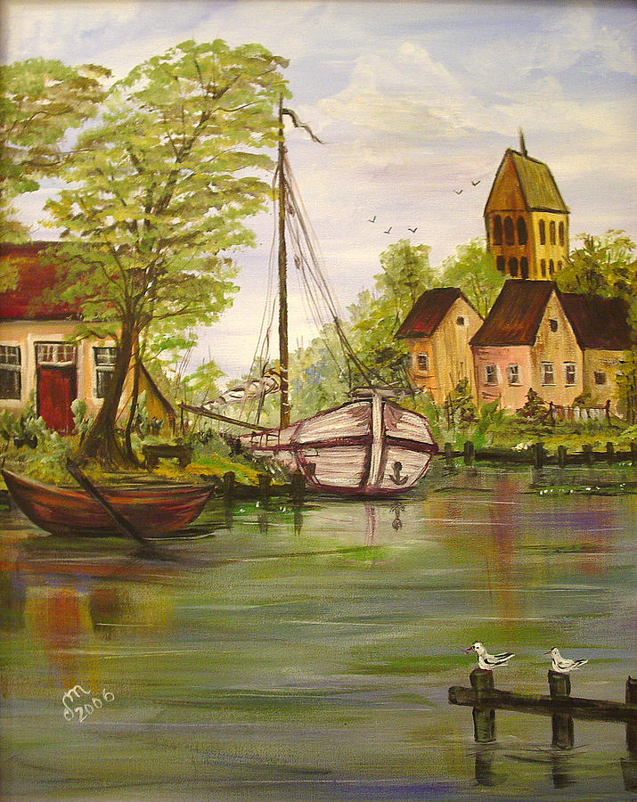 Fishermen Village Painting by Dorothy Maier