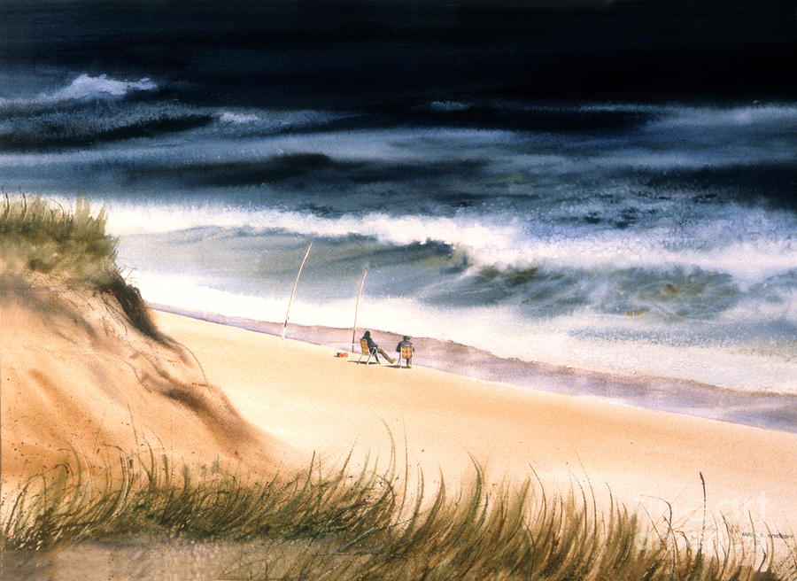 Fishermens Wait Painting by Karol Wyckoff