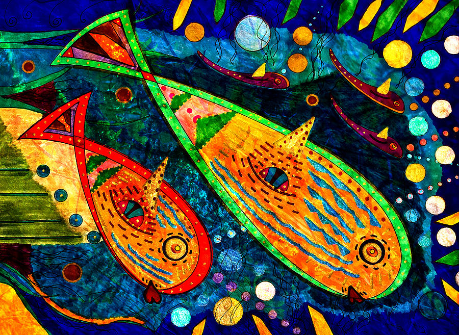 Fishes - Water Life  Painting by Marie Jamieson