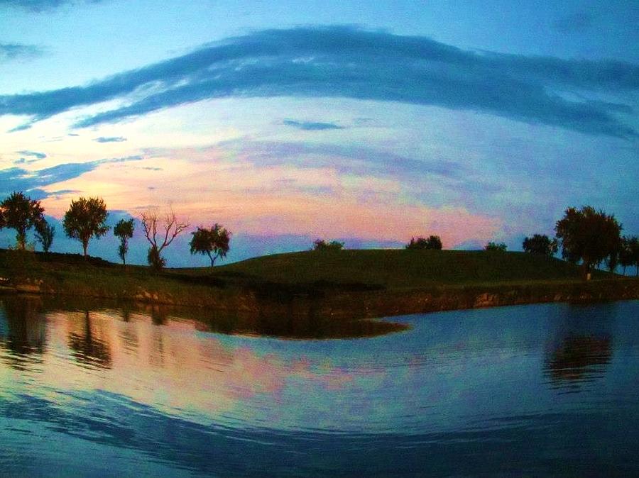 Fisheye Sunset Photograph by Deborah Lacoste