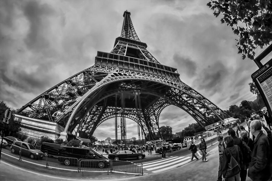 Eiffel Tower Photograph - Fisheye view of the Eiffel Tower by Sven Brogren