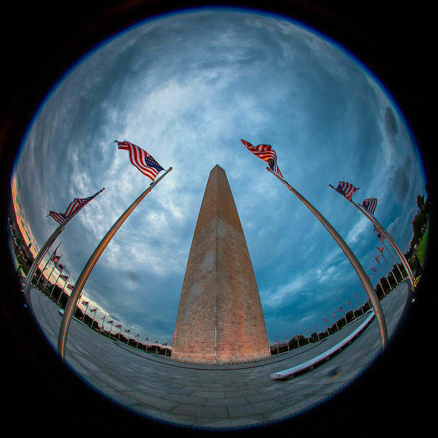 Fisheye View of the Washington Monument Photograph by Sennie Pierson