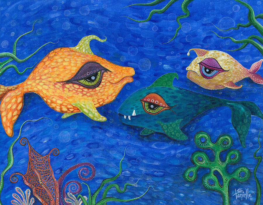 Fish Painting - Fishin for Smiles by Tanielle Childers