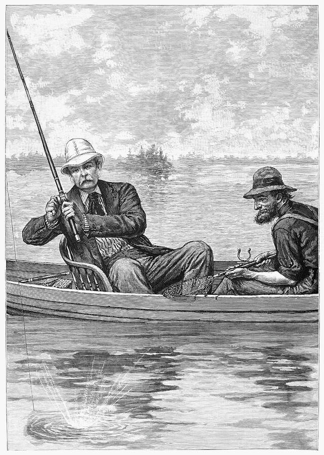 1884 Drawing - Fishing, 1884 by Granger