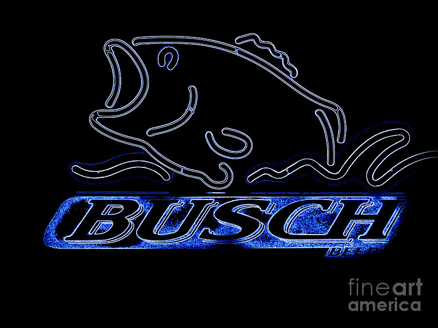 Fishing and Busch Beer in Neon Photograph by Kelly Awad