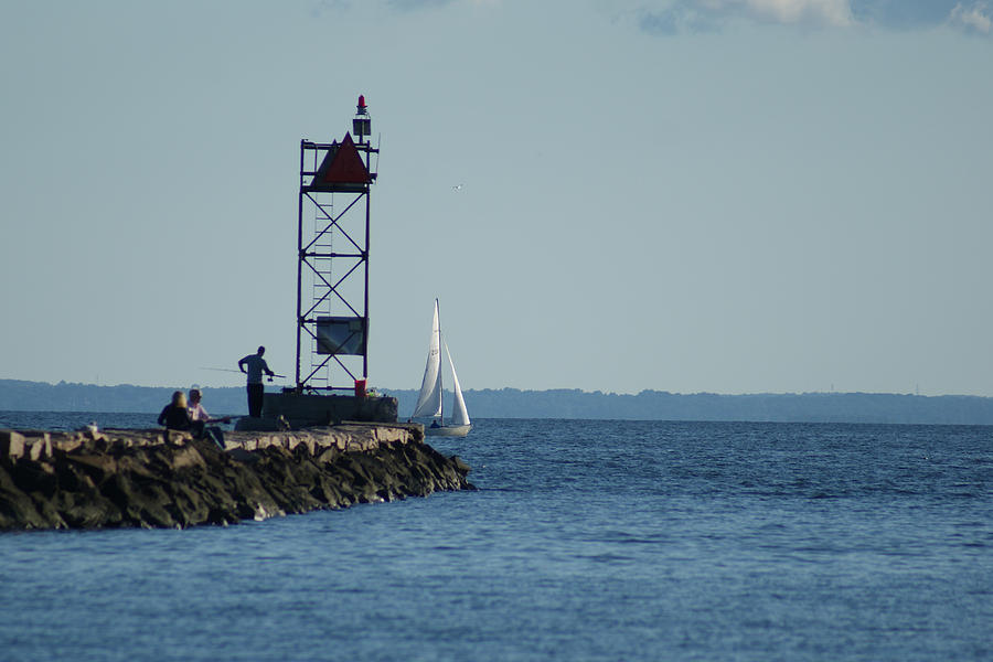 Fishing at Southport Harbor Photograph by Margie Avellino