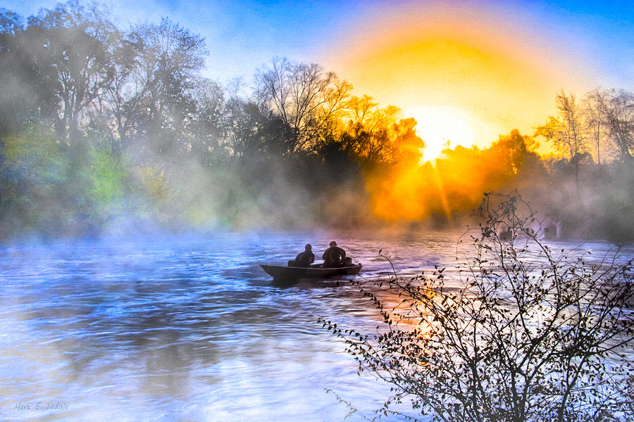Fishing At Sunrise On The Flint River Photograph by Mark E Tisdale