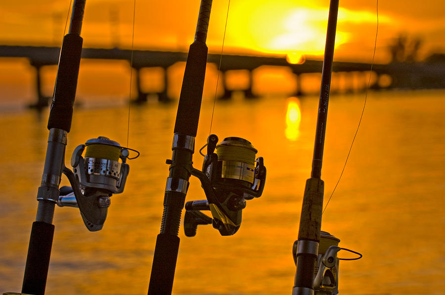 Rods and Reels at Sunset on San Carlos Pass Photograph by Ginger Wakem