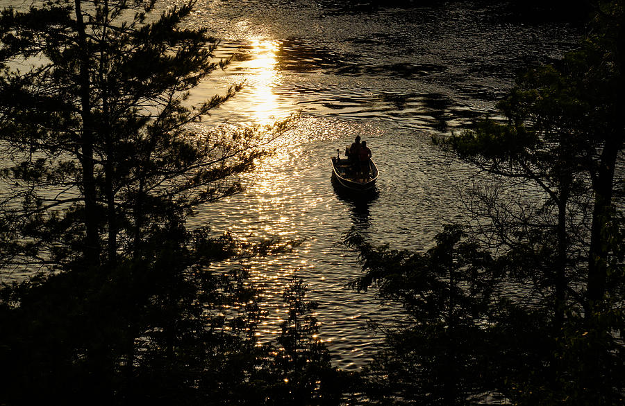 Fishing at Sunset - Thousand Islands Saint Lawrence River Photograph by Georgia Mizuleva