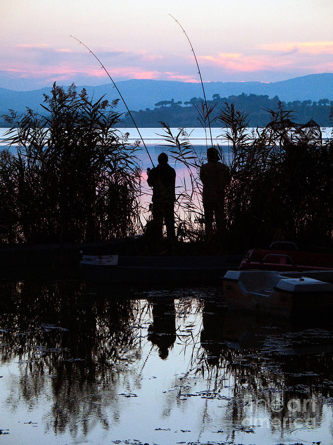 Tree Photograph - Fishing At Sunset by Tim Holt