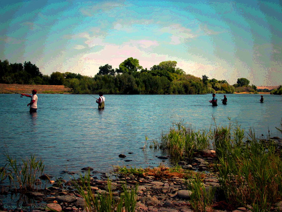 Fishing At the Barge Hole On The Sacramento River Photograph by Joyce Dickens