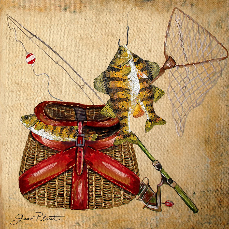 Fishing Basket Painting by Jean Plout - Fine Art America