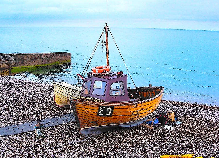 Fishing Boat at Beer Bay Devon Photograph by Jan Matson