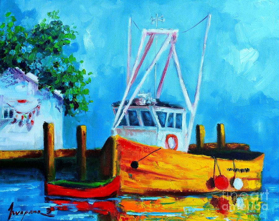 Fishing Boat at Pier 39 Painting by Patricia Awapara