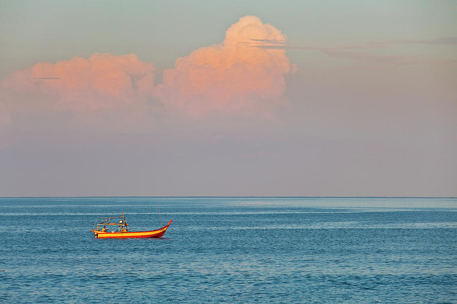 Fishing Boat At Sunrise, Pantai Kok Photograph by Richard Ianson