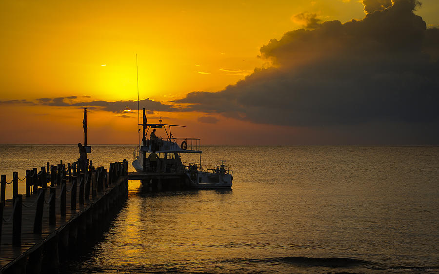 Fishing Boat at Sunset Photograph by Phil Abrams