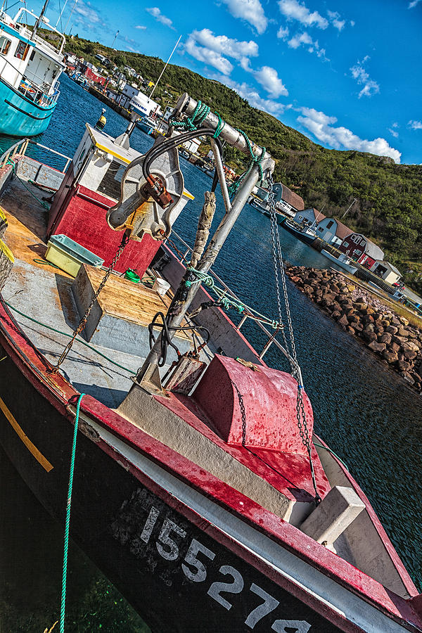 Fishing Boat in Petty Harbour Photograph by Perla Copernik