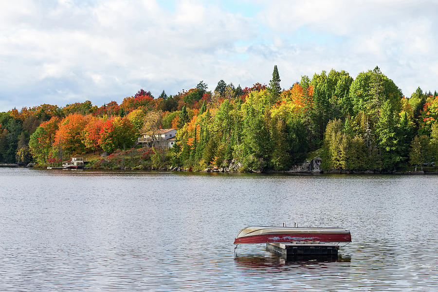 Fishing Boat In River During Autumn Photograph by Panoramic Images