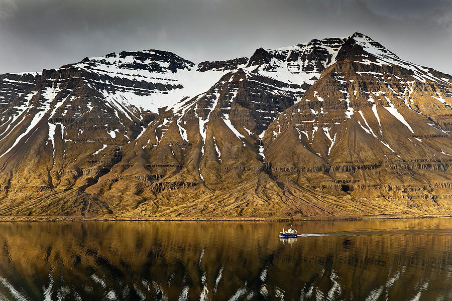 Fishing Boat On Fjord Photograph by Richard Ianson