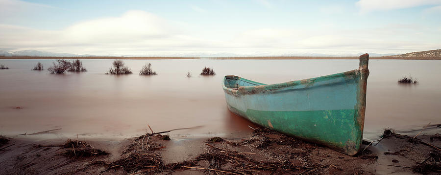 Abstract Photograph - Fishing Boat On Lake Beach by Temizyurek