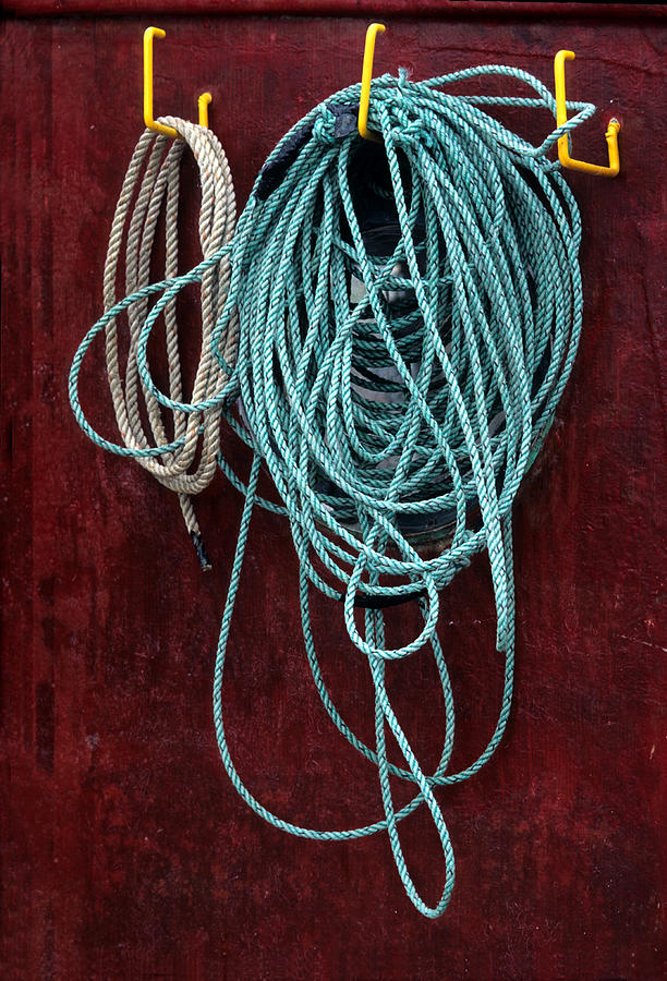 Rope Photograph - Fishing Boat Rope by Harold E McCray