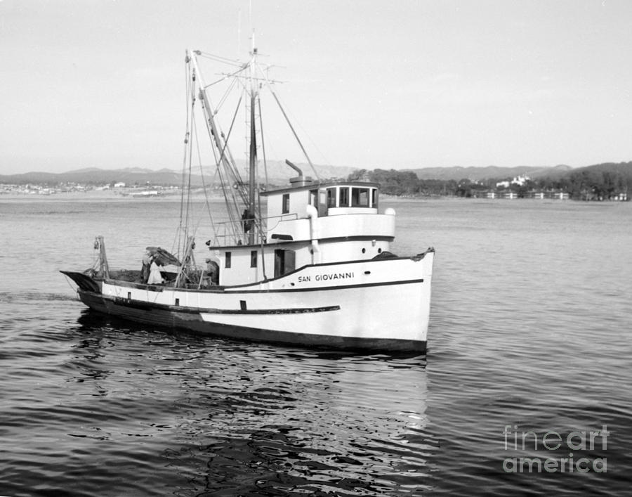 Fishing boat San Giovanni Monterey harbor California Circa 1960 Photograph by Monterey County Historical Society