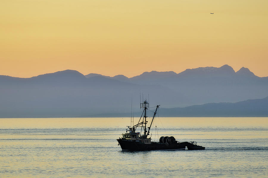 Sunset Photograph - Fishing Boat Seen At Sunset by Matt Freedman