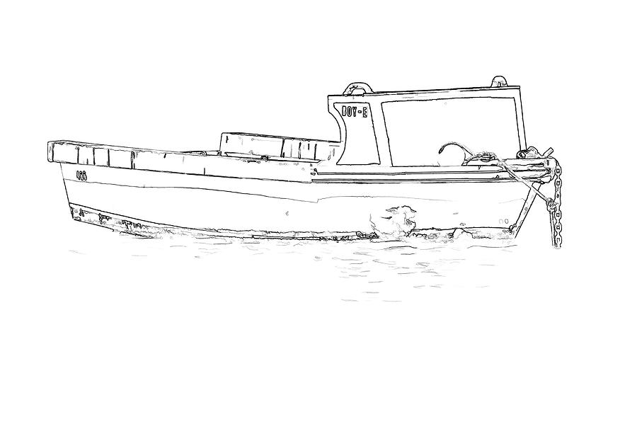 Fishing Boat Sketch of the Caribbean Photograph by David Letts