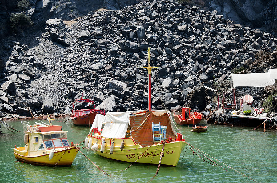 Fishing Boats at the Volcano Photograph by Brenda Kean