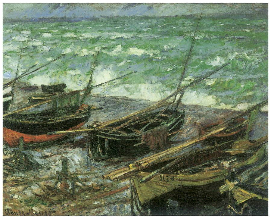 Claude Monet Painting - Fishing Boats by Claude Monet
