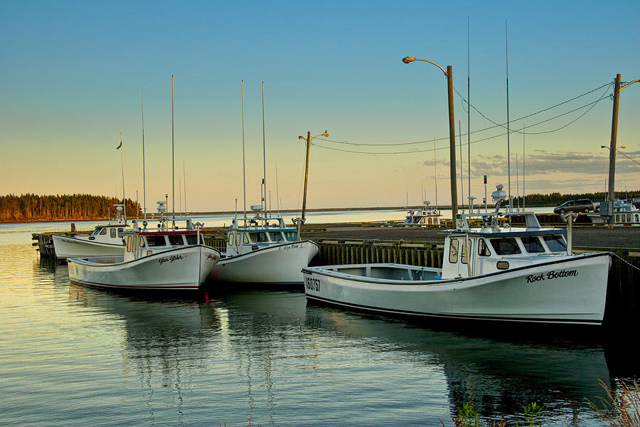 Fishing Boats in a Harbor towards evening on Prince Edward Island Photograph by Randall Nyhof
