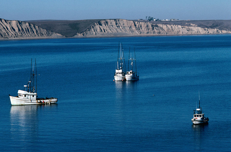 Fishing Boats In Drakes Bay With Photograph by John Elk