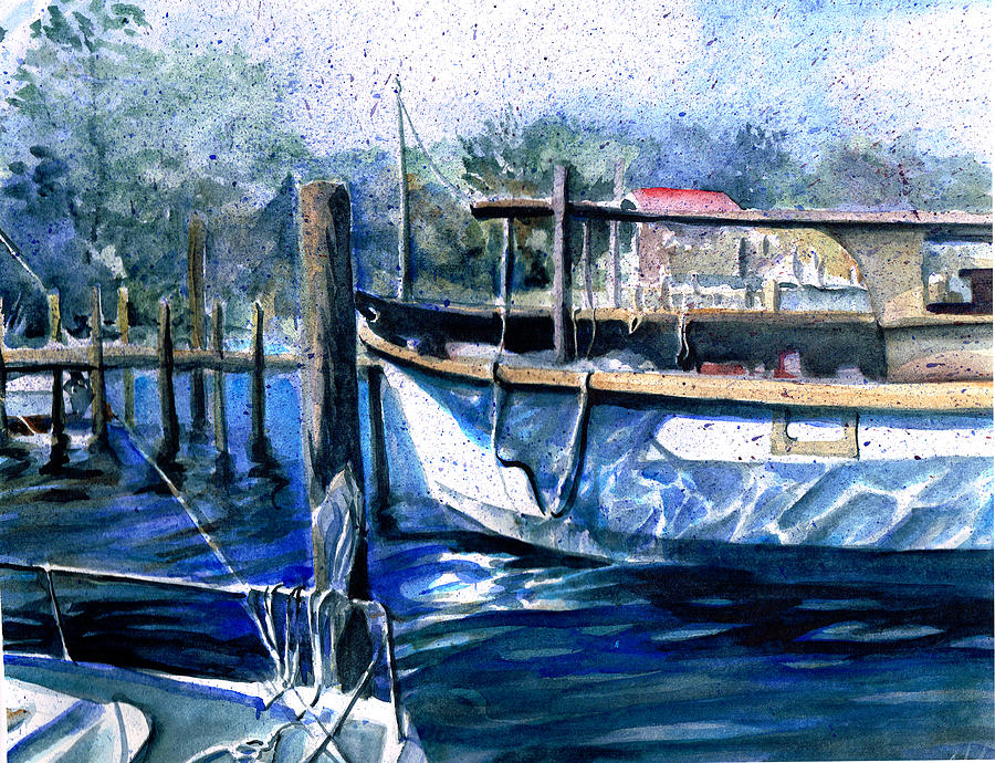 Fishing Boats Painting by Julie Garcia