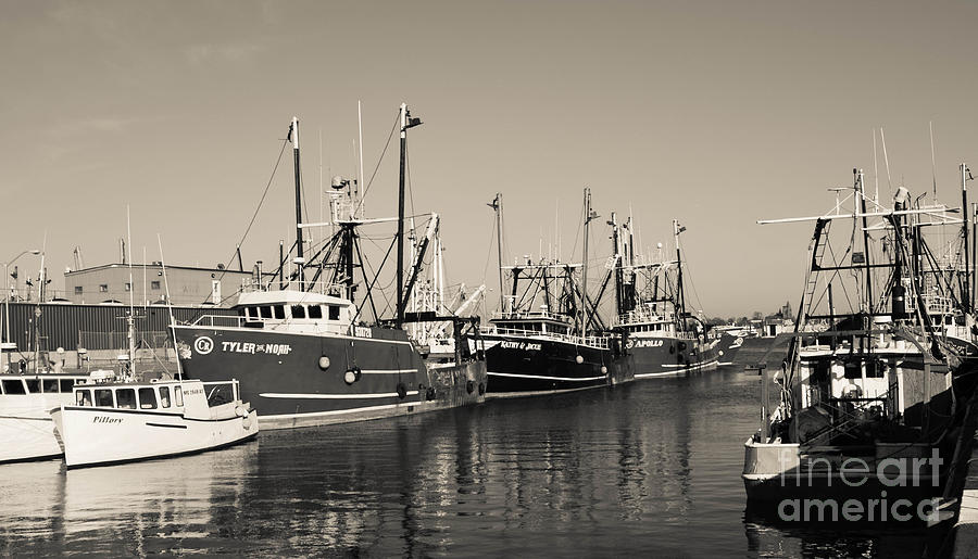 Fishing Boats - New Bedford Pier 2 Photograph by Andrea Anderegg