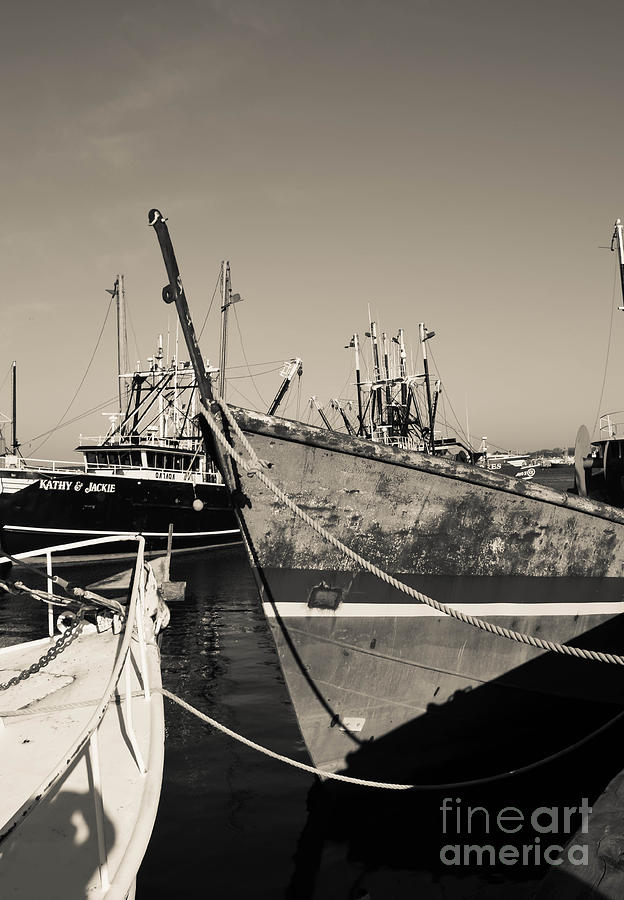 Fishing Boats - New Bedford Pier  Photograph by Andrea Anderegg