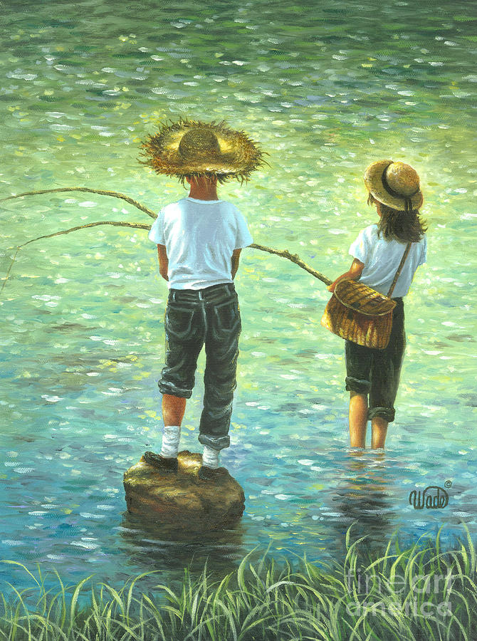 Fishing Boy and Girl by Vickie Wade
