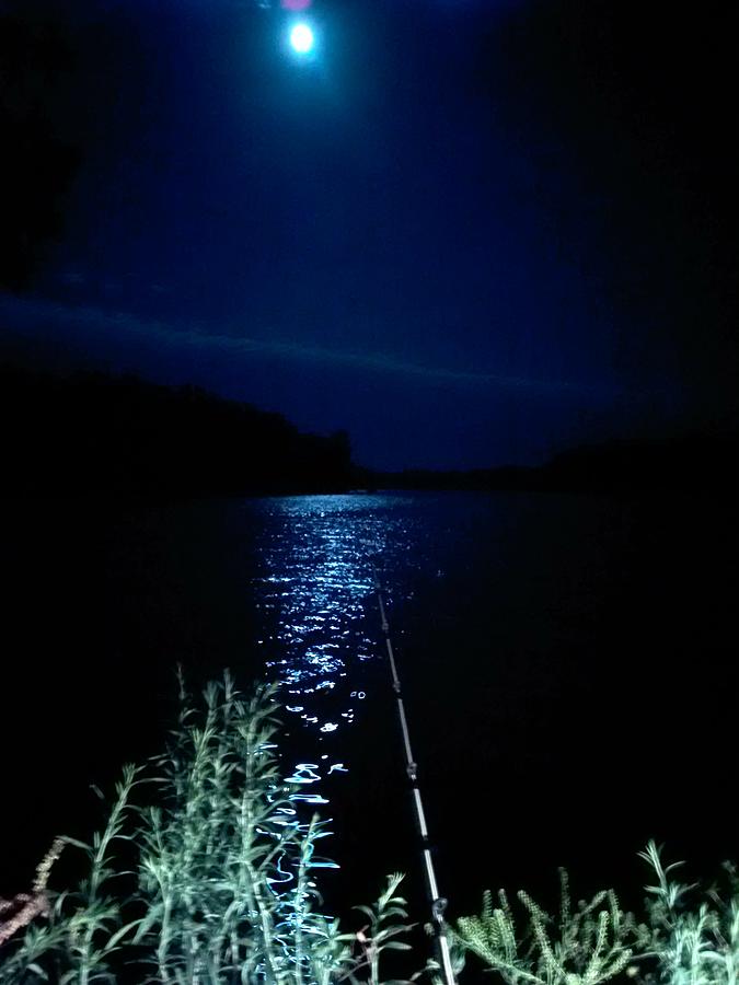 Fishing By The Light Of The Moon Photograph