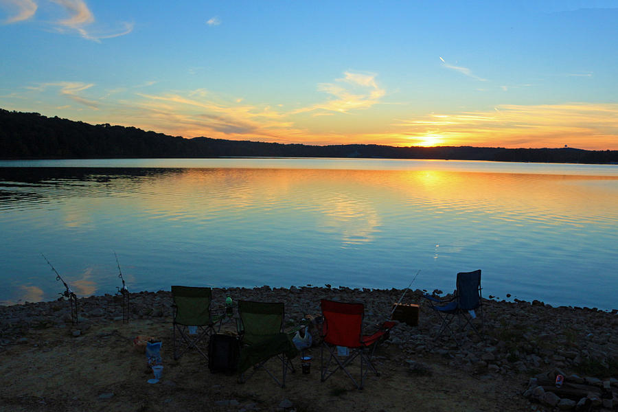 Fishing Campsite at Sunset Photograph by Lorna Rose Marie Mills DBA  Lorna Rogers Photography