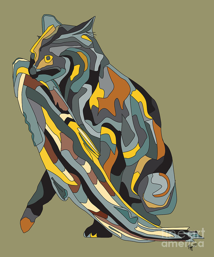 Cat Digital Art - Fishing Cat by Megan Dirsa-DuBois