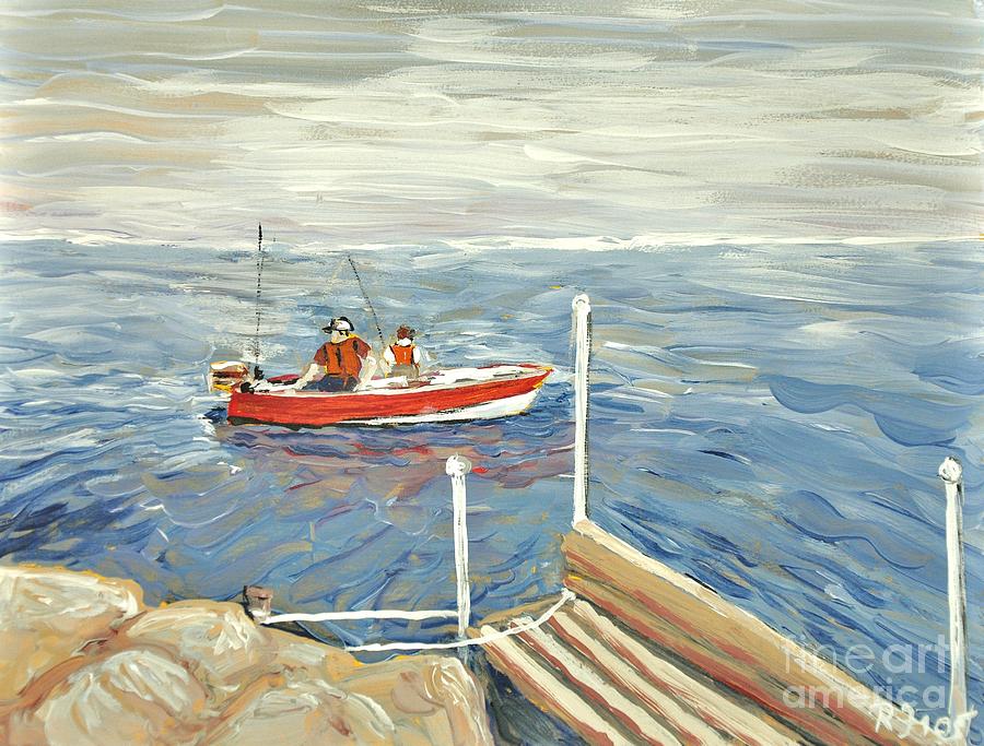 Fishing Day on Georgian Bay Painting by Reb Frost