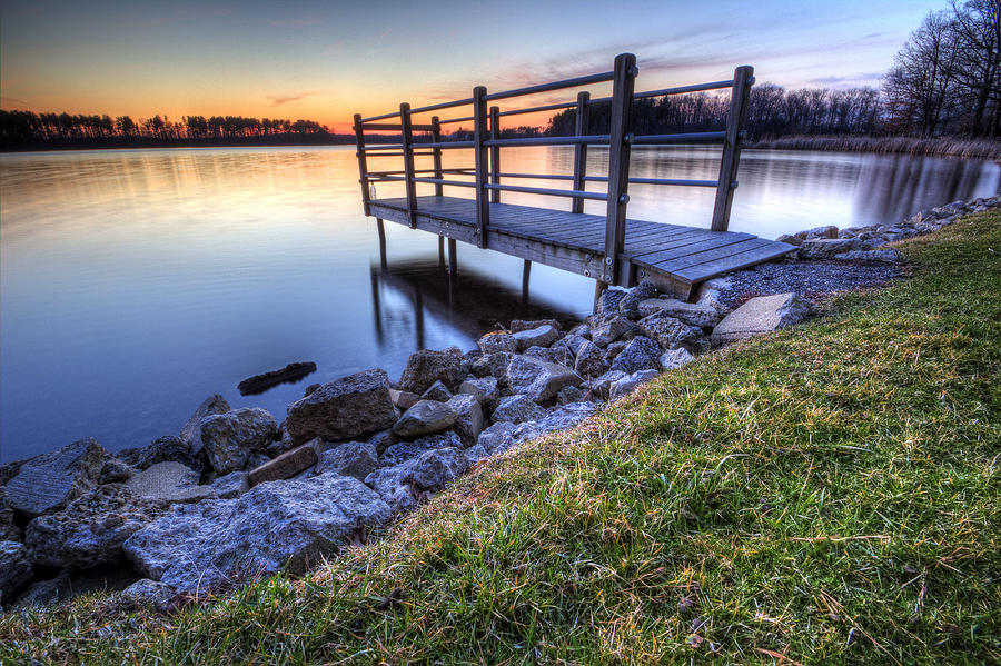 Fishing Dock at Sunset Photograph by David Dufresne