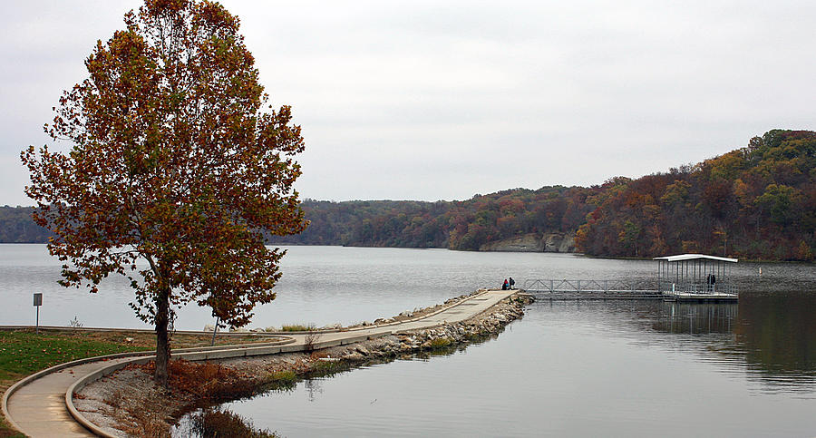Fishing Dock in Autumn  Photograph by Ellen Tully