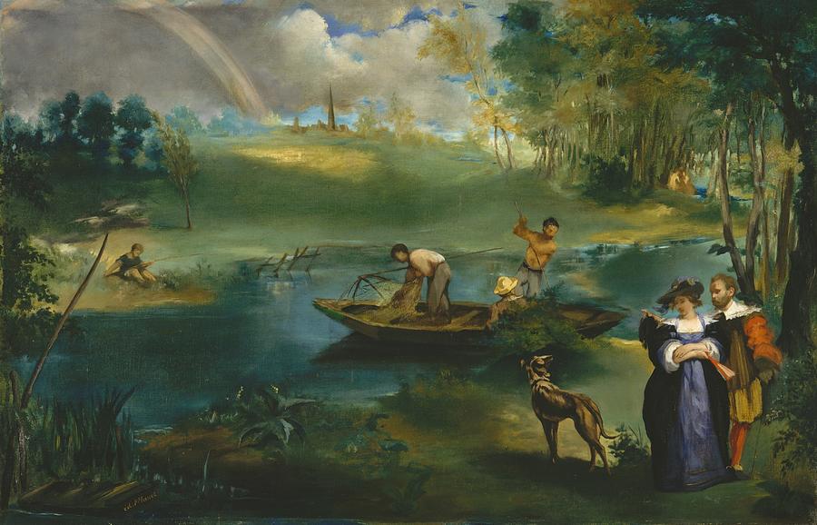 Edouard Manet Painting - Fishing by Edouard Manet