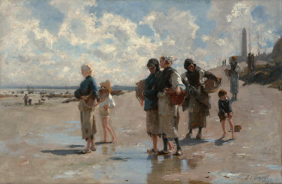 Fishing for Oysters at Cancale Painting by John Singer Sargent