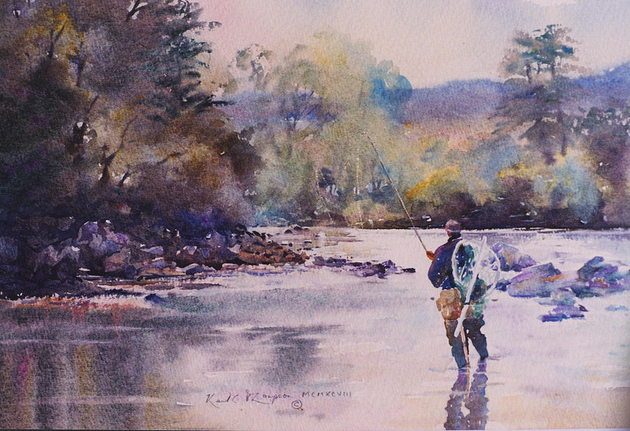 Fishing for Salmon County Galway Painting by Keith Thompson
