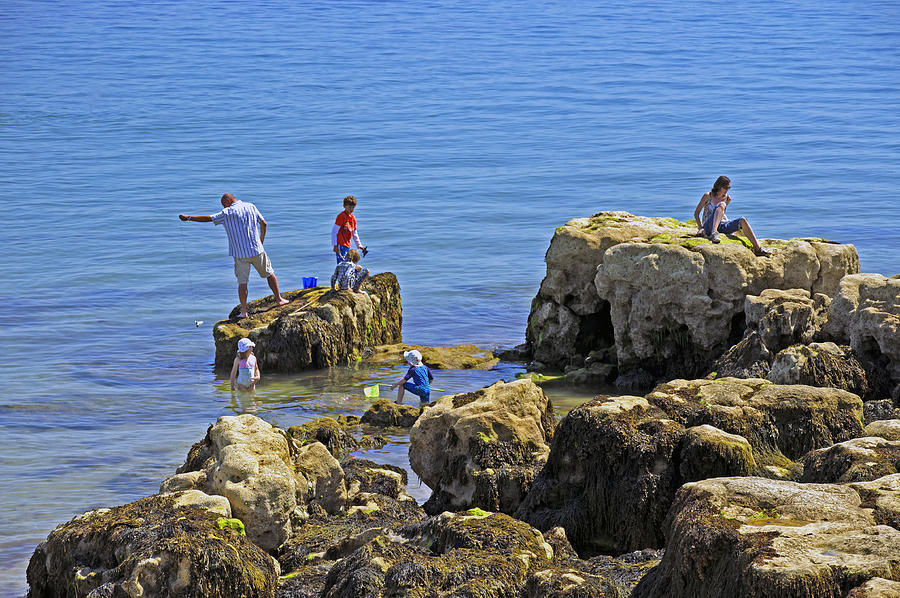 Fishing from the Rocks, Seaview Photograph by Rod Johnson